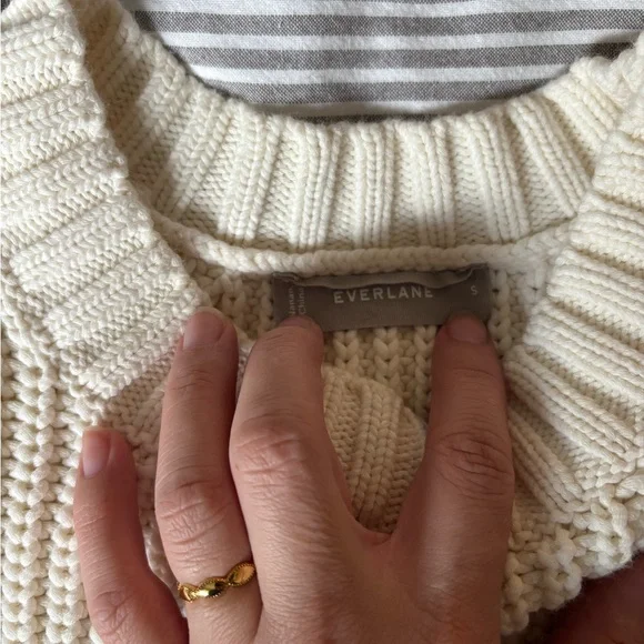 Everlane Cream Women's Crew Neck Sweater, size small - Picture 2 of 7